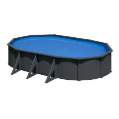 Сглобяем овален басейн с външни подпори GRE ANTHRACITE 7.30 x 3.75 x 1.20 м